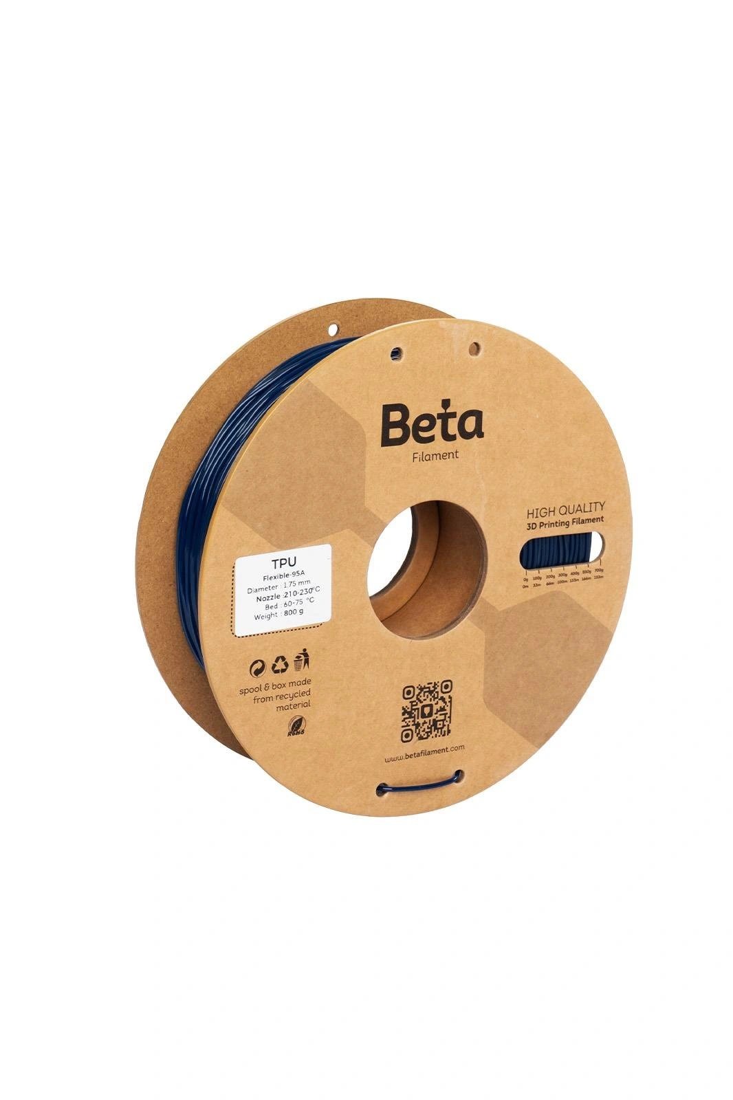 Beta TPU 95A Filament Lacivert - 1.75mm