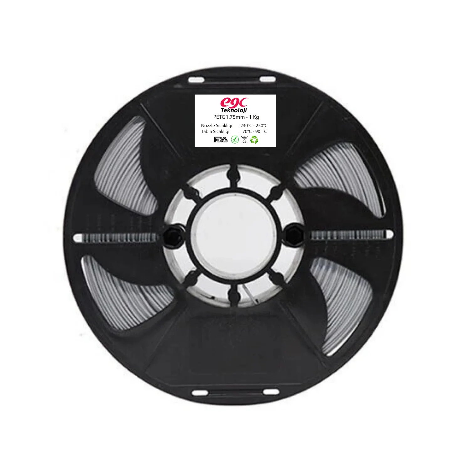 EGC Gümüş Gri Petg Filament - 1.75mm - 1Kg
