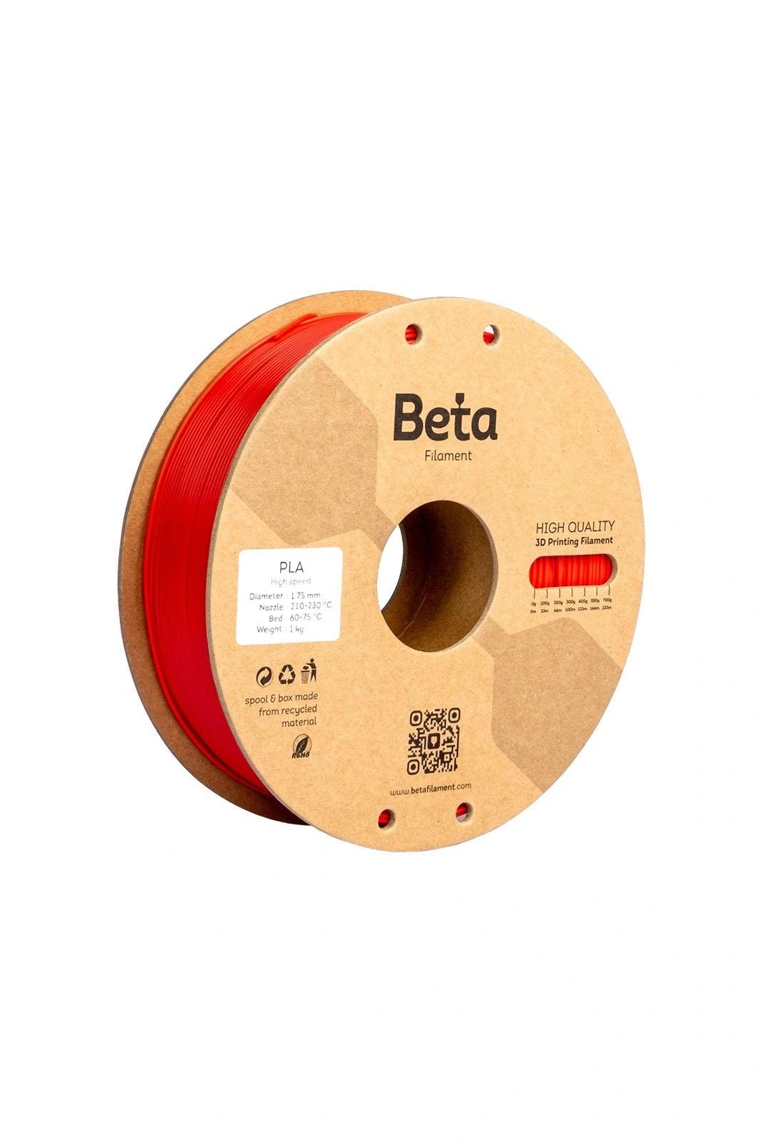BETA Ateş Kırmızı PLA+ Filament - 1.75mm - 1 Kg
