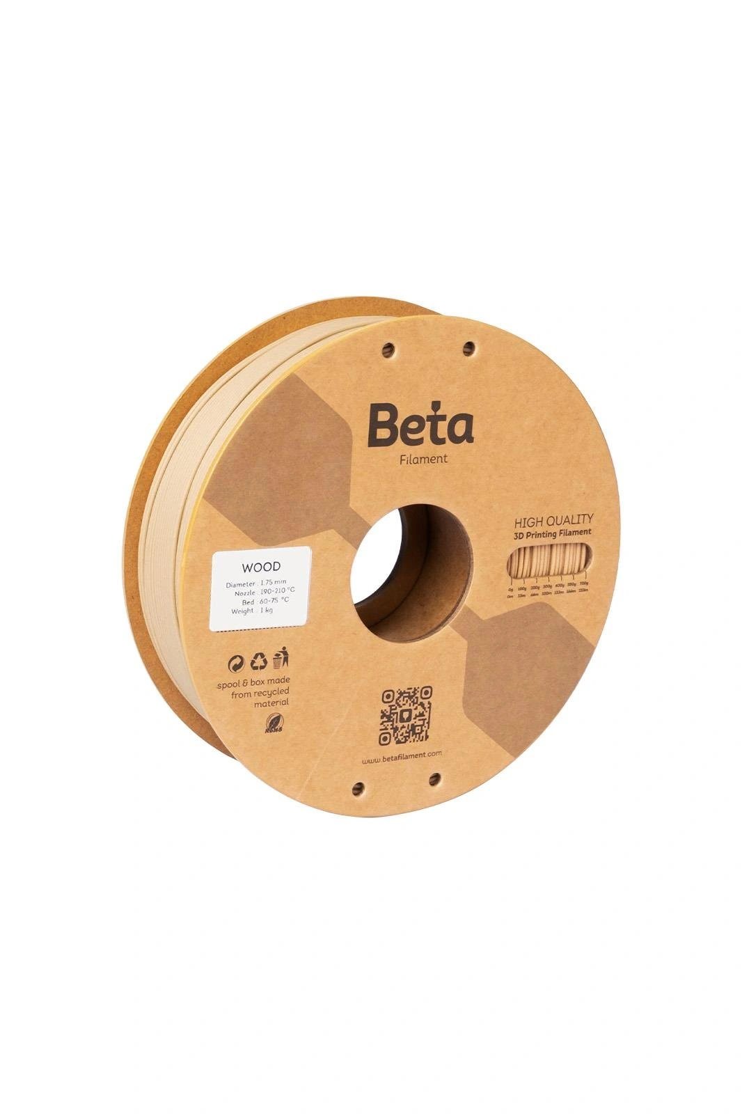 BETA PLA-Wood Filament – Ahşap Doku - 1.75mm - 1 Kg